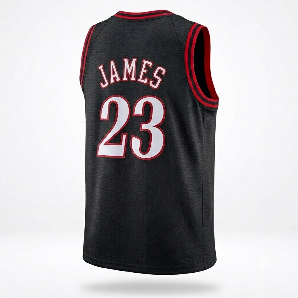 LeBron James #23 Retro Black Jersey-76ers Exclusive